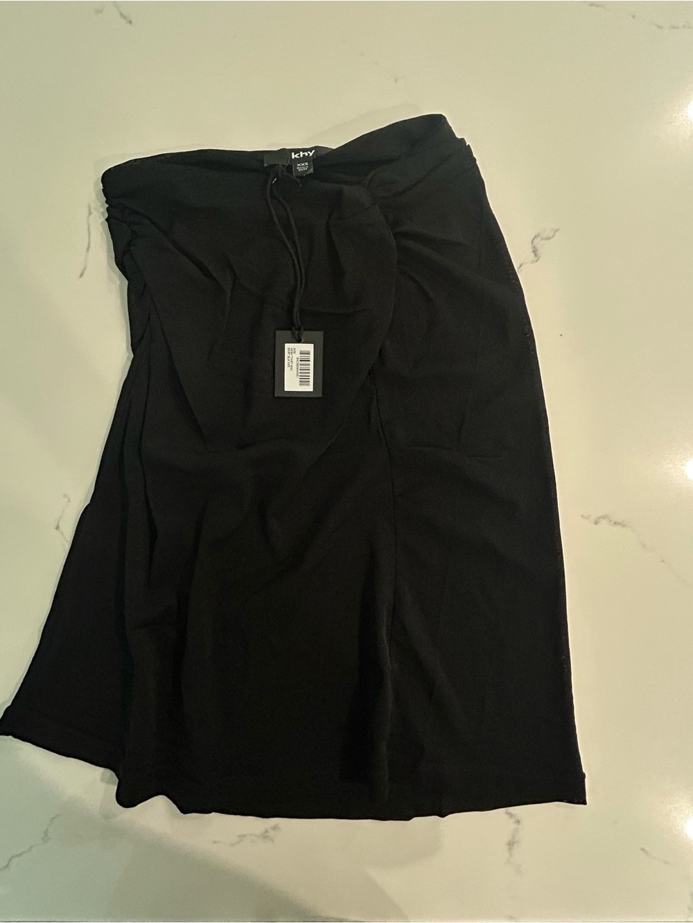 Khy Black Mini Skirt with Drawstring Waist